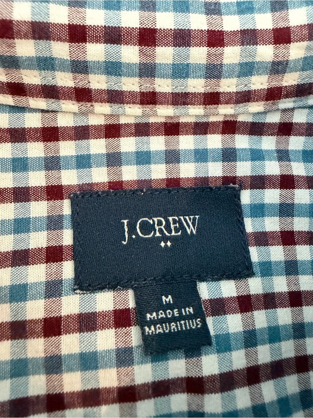 J. Crew Men's Long-Sleeve Check Shirt in Blue, Red, White